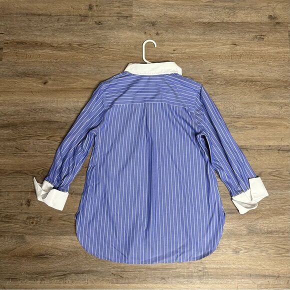 Chico's Blue and White Striped Shirt - Picture 7 of 10